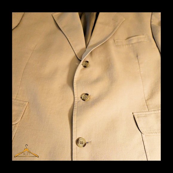 Vintage Orvis Sport Coat - 48R, Linen/Cotton Blend, Beige, EUC - Picture 5 of 14